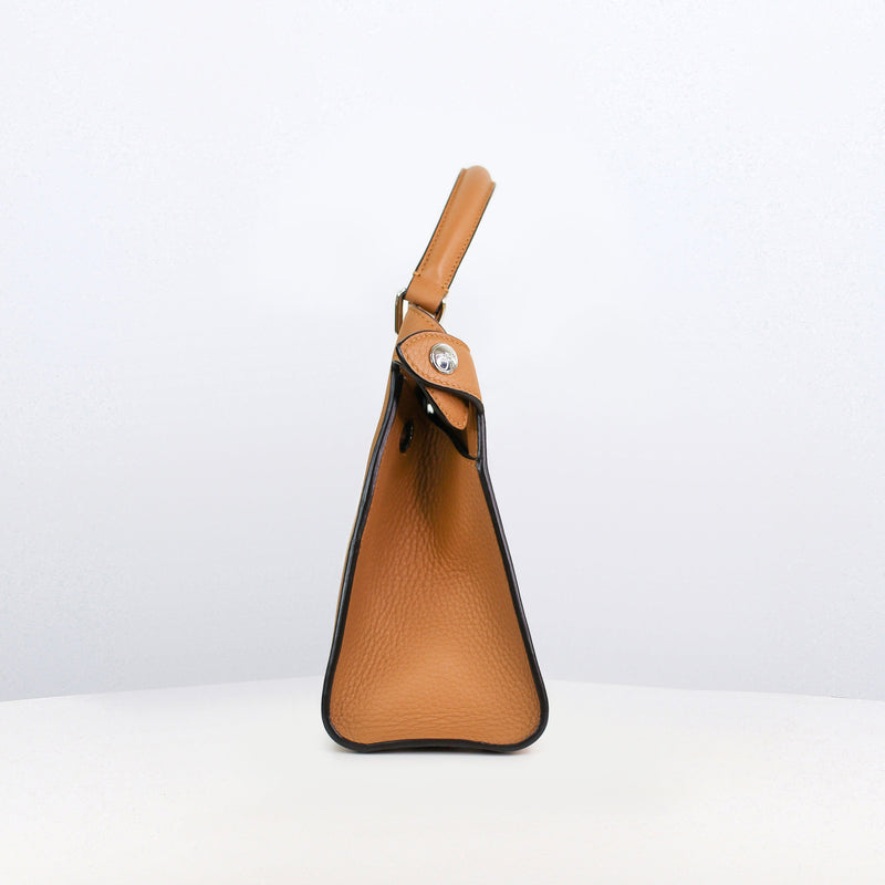 LEATHER HANDBAG LUTECE MINI CAMEL
