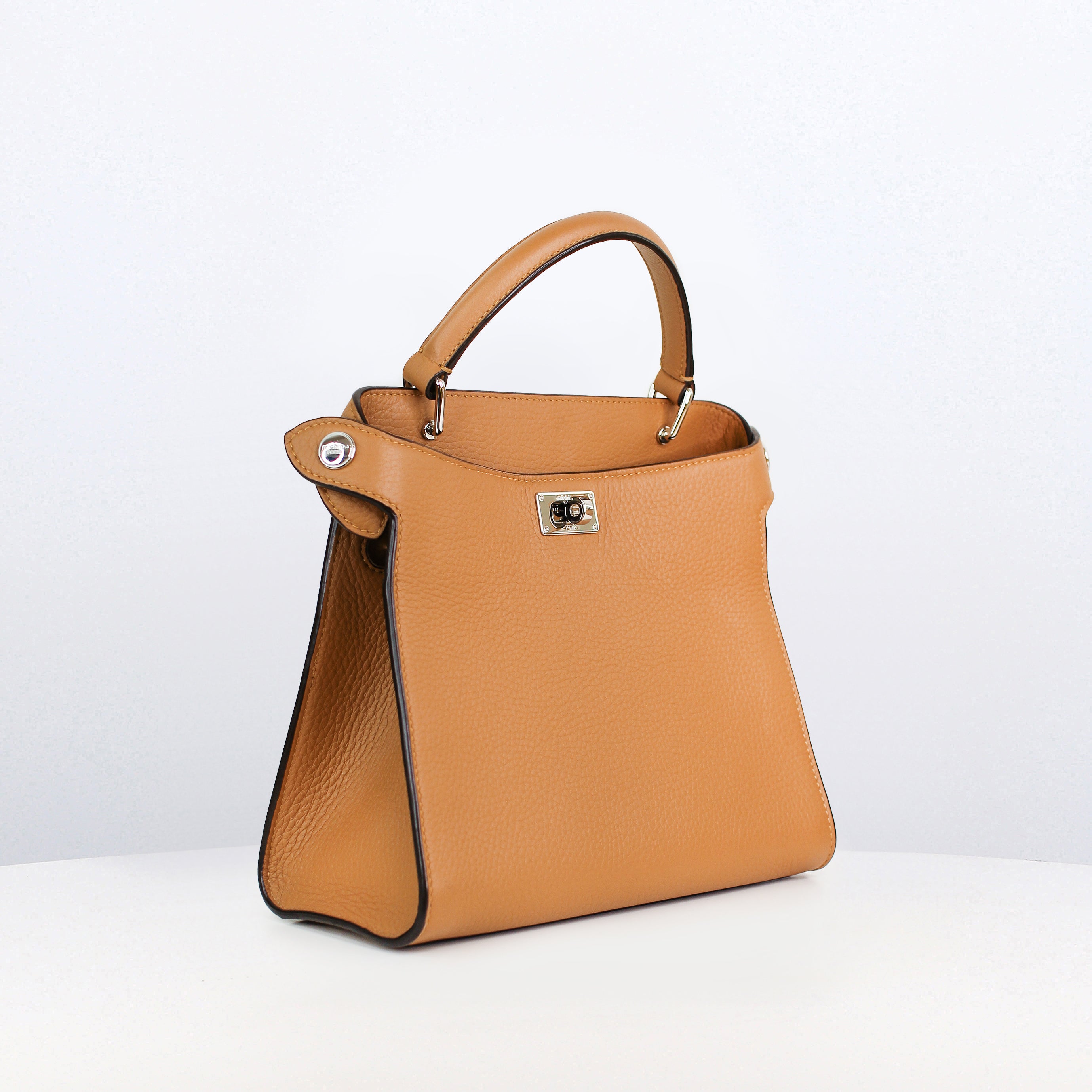 LEATHER HANDBAG LUTECE MINI CAMEL
