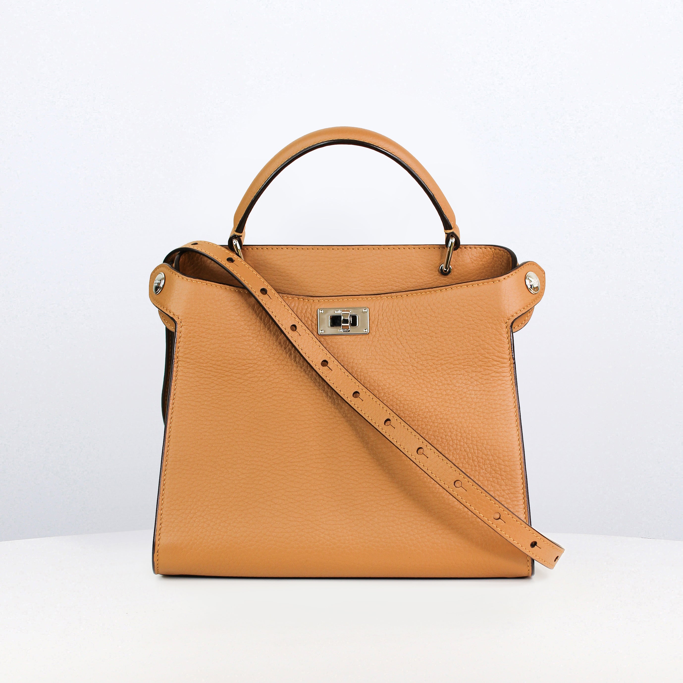 LEATHER HANDBAG LUTECE MINI CAMEL