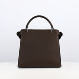 LEATHER HANDBAG LUTECE MINI NUBUCK CHOCOLAT