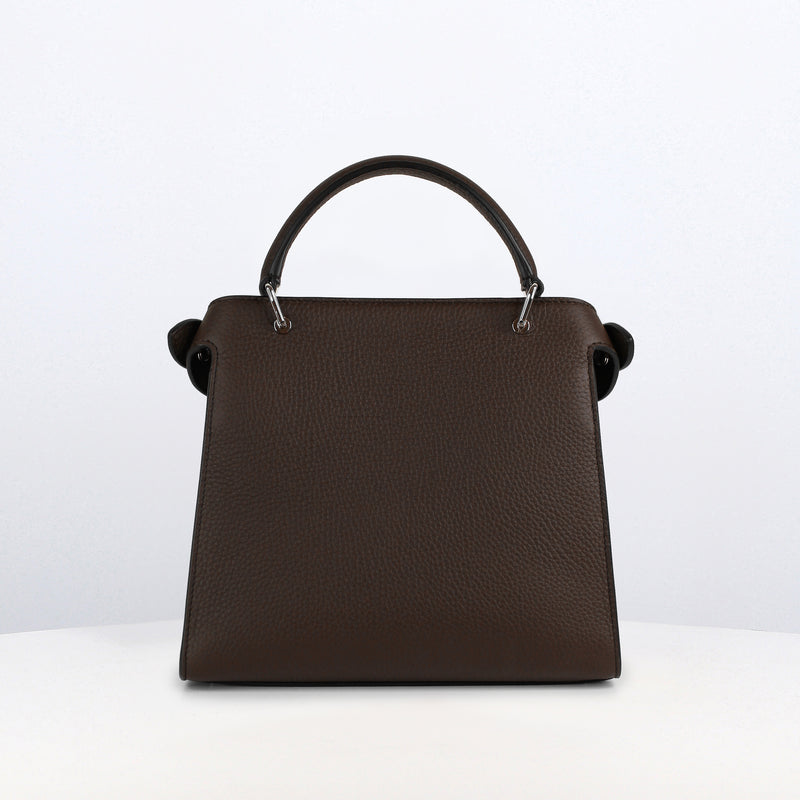 LEATHER HANDBAG LUTECE MINI NUBUCK CHOCOLAT