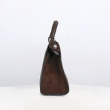 LEATHER HANDBAG LUTECE MINI NUBUCK CHOCOLAT