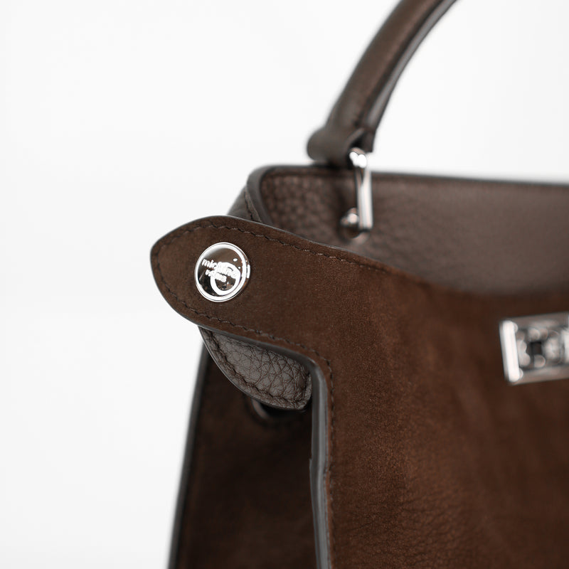 LEATHER HANDBAG LUTECE MINI NUBUCK CHOCOLAT