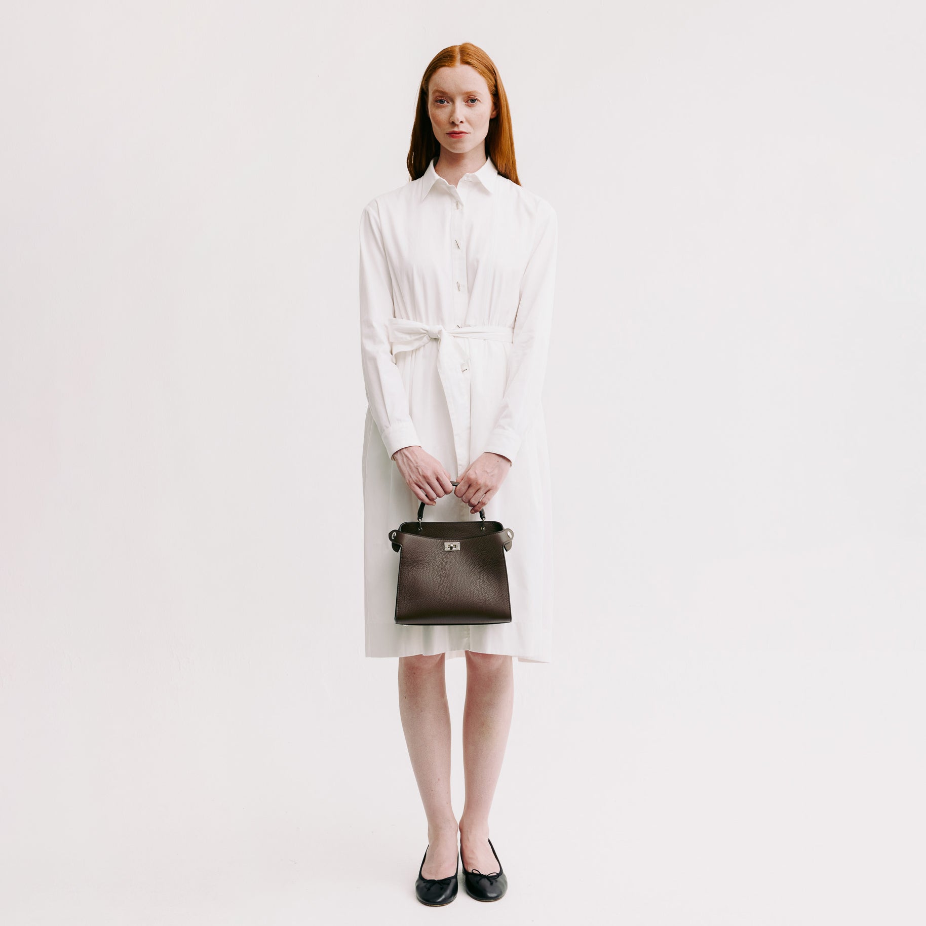 LEATHER HANDBAG LUTECE MINI CHOCOLATE