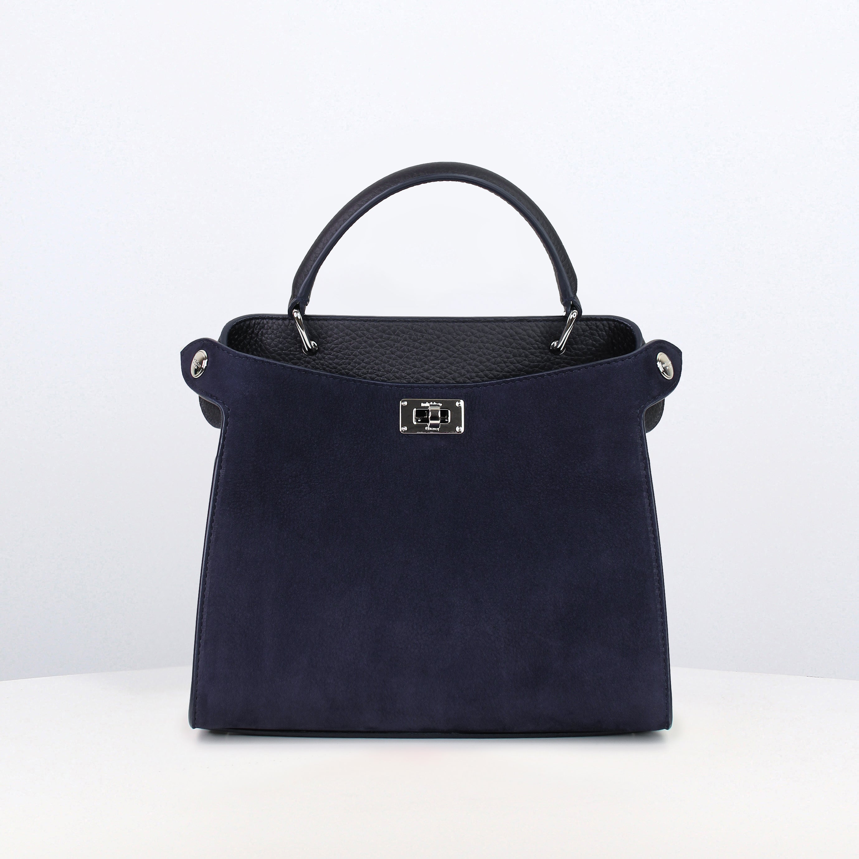 LEATHER HANDBAG LUTECE MINI NUBUCK ECLIPSE