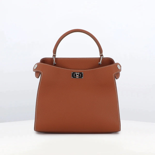 LEATHER HANDBAG LUTECE MINI GOLD