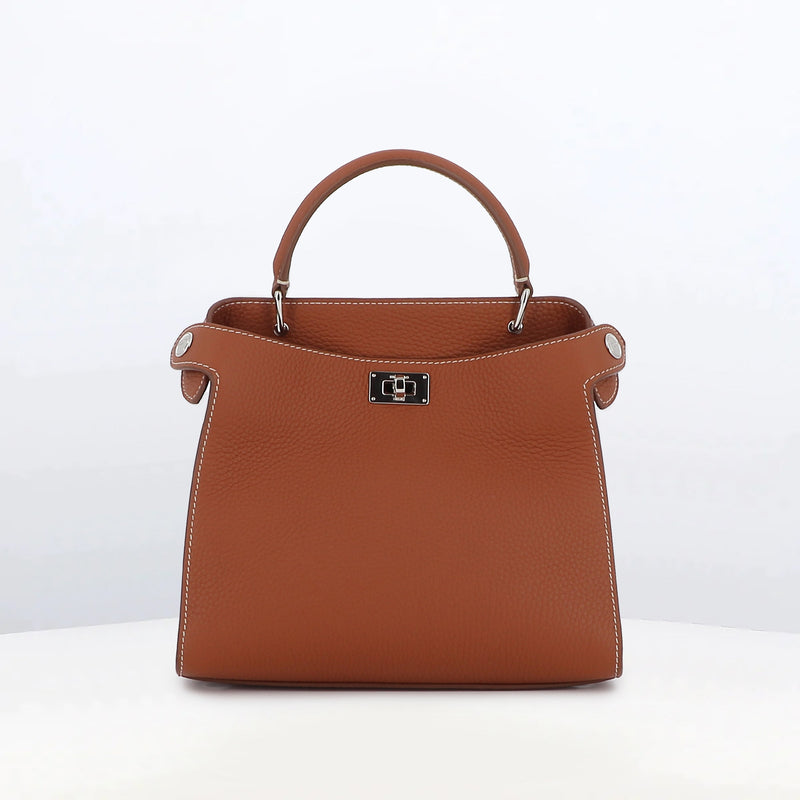 LEATHER HANDBAG LUTECE MINI GOLD
