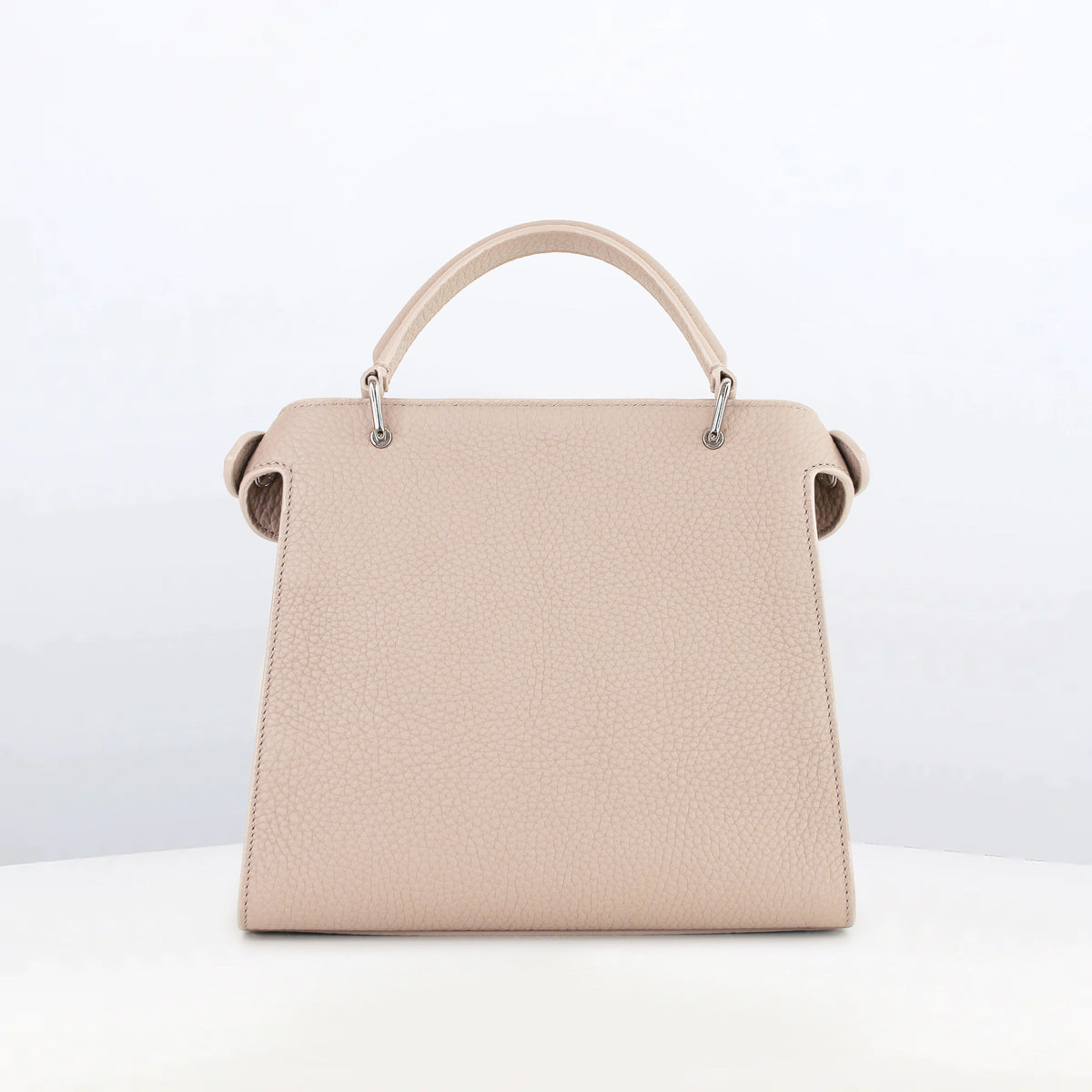 LEATHER HANDBAG LUTECE MINI GREIGE
