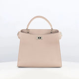 LEATHER HANDBAG LUTECE MINI GREIGE