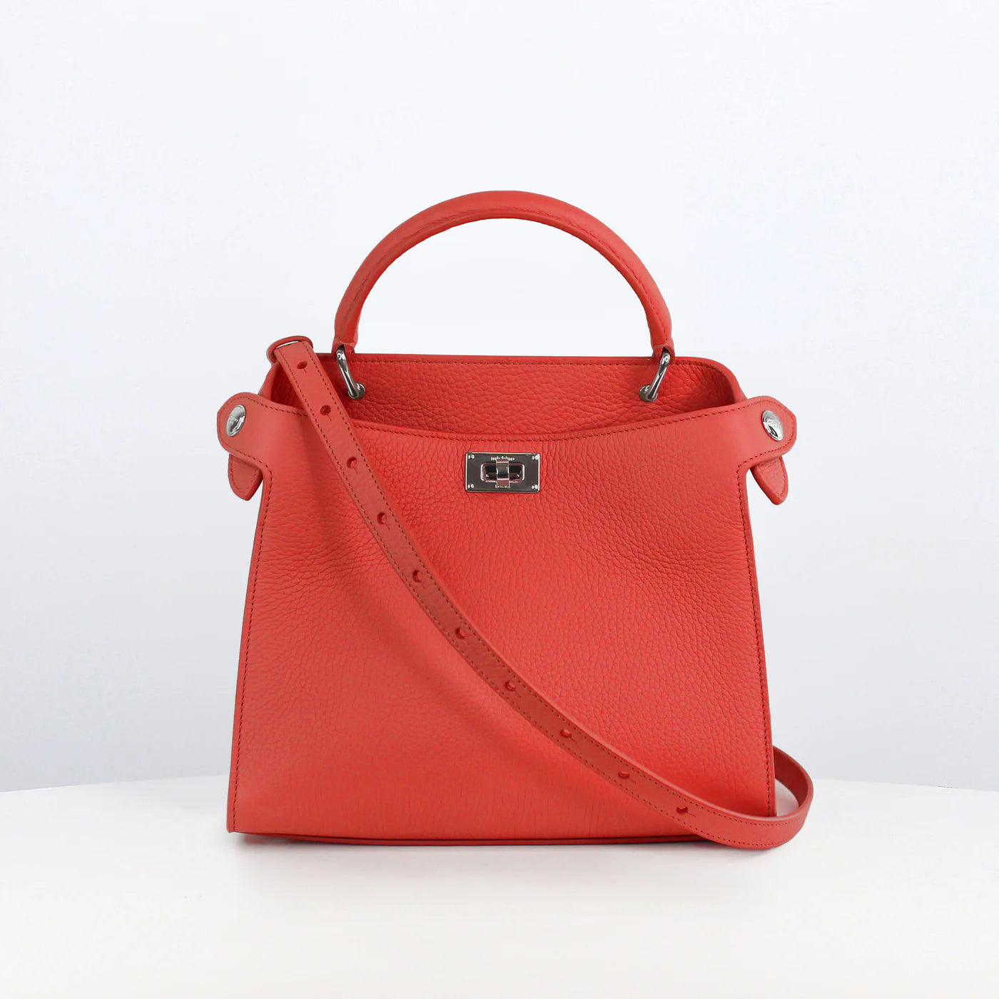LEATHER HANDBAG LUTECE MINI LEHUA RED
