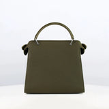 LEATHER HANDBAG LUTECE MINI KHAKI