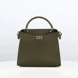 LEATHER HANDBAG LUTECE MINI KHAKI