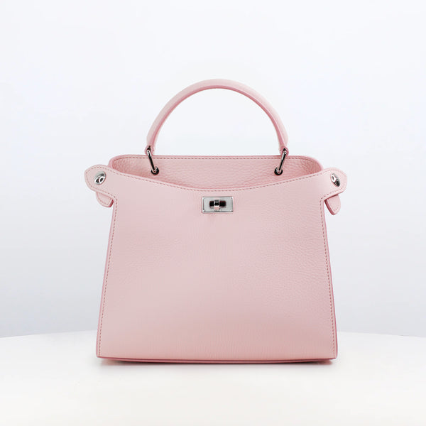LEATHER HANDBAG LUTECE MINI LIGHT PINK