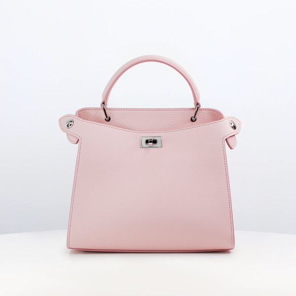 LEATHER HANDBAG LUTECE MINI LIGHT PINK