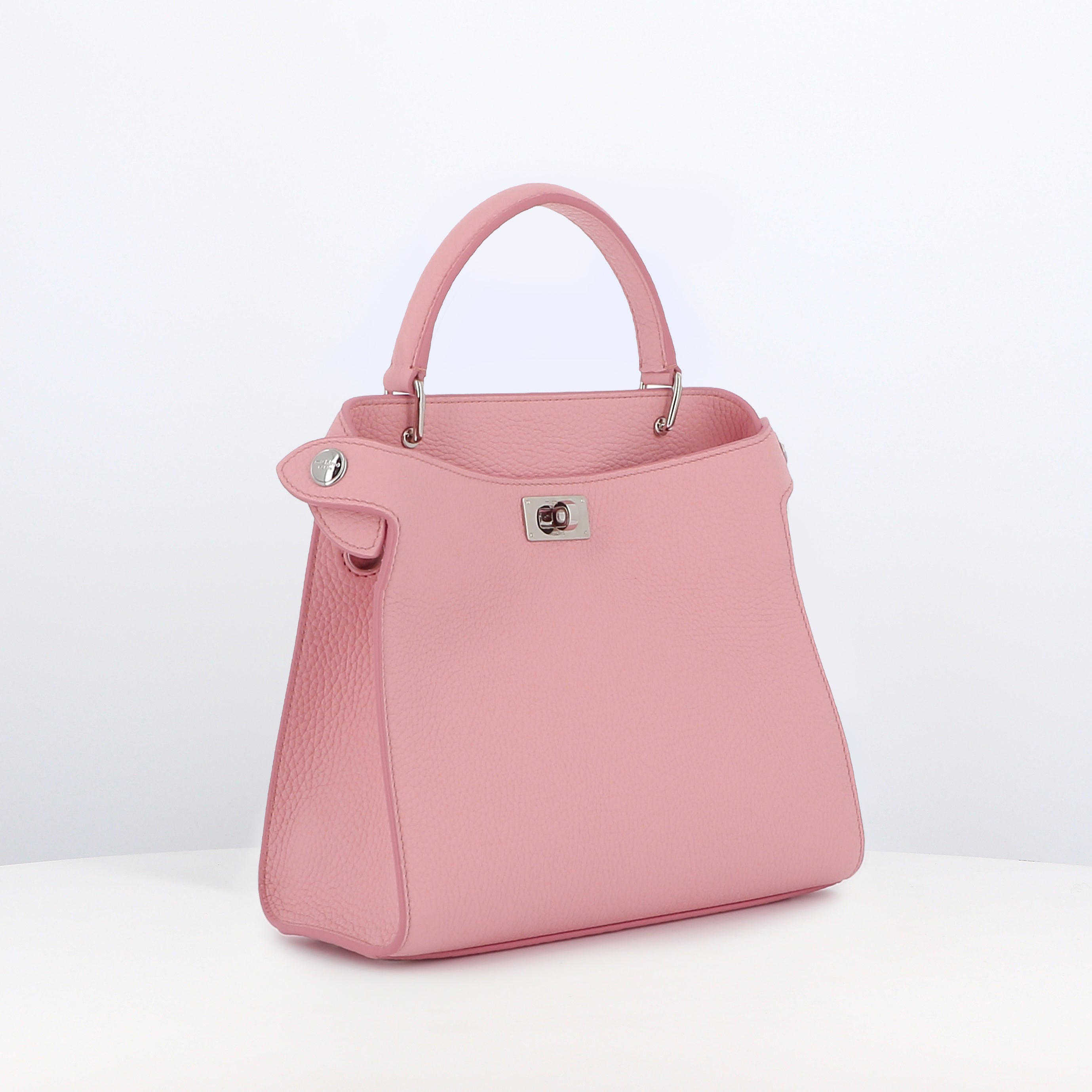 LEATHER HANDBAG LUTECE MINI LIGHT PINK
