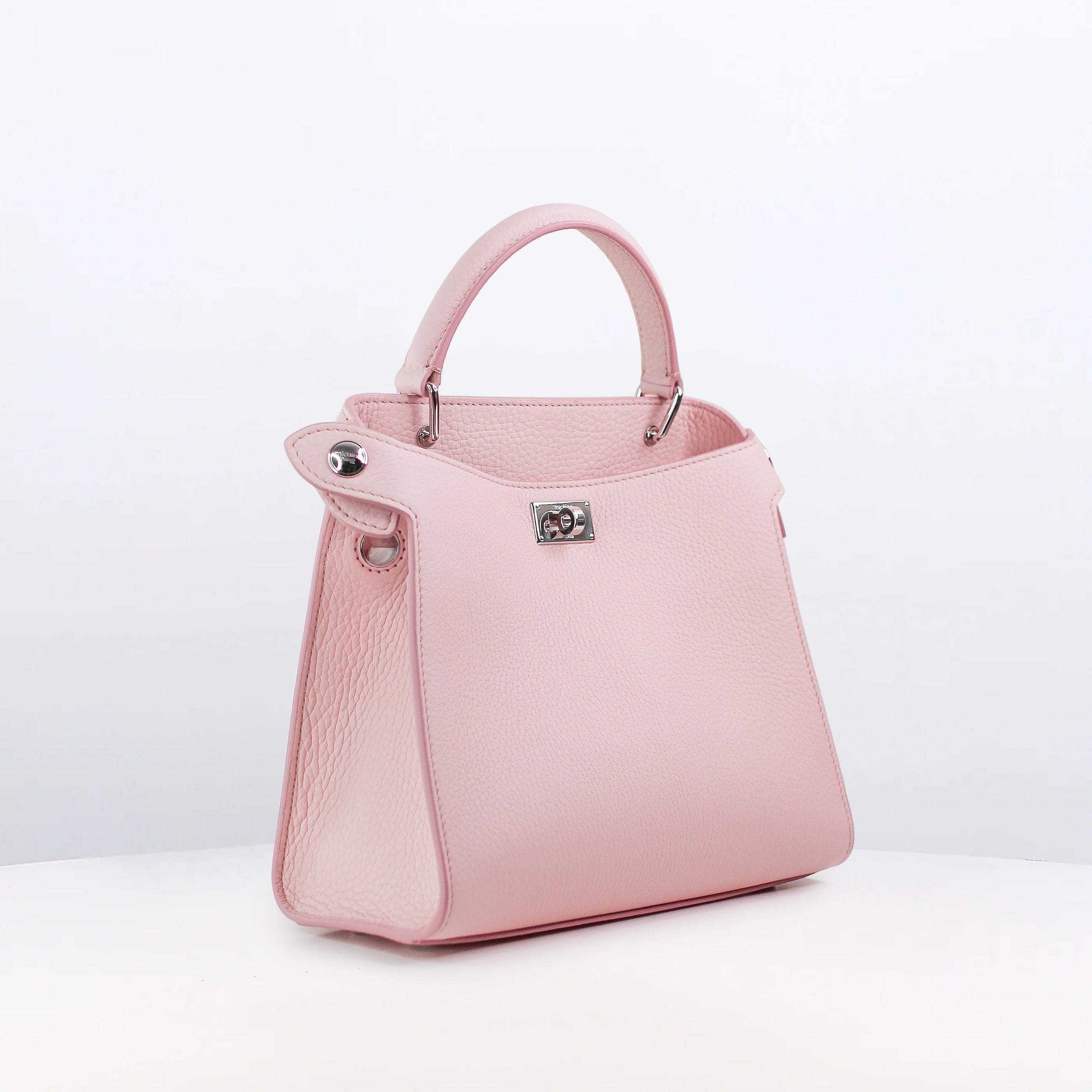 LEATHER HANDBAG LUTECE MINI LIGHT PINK
