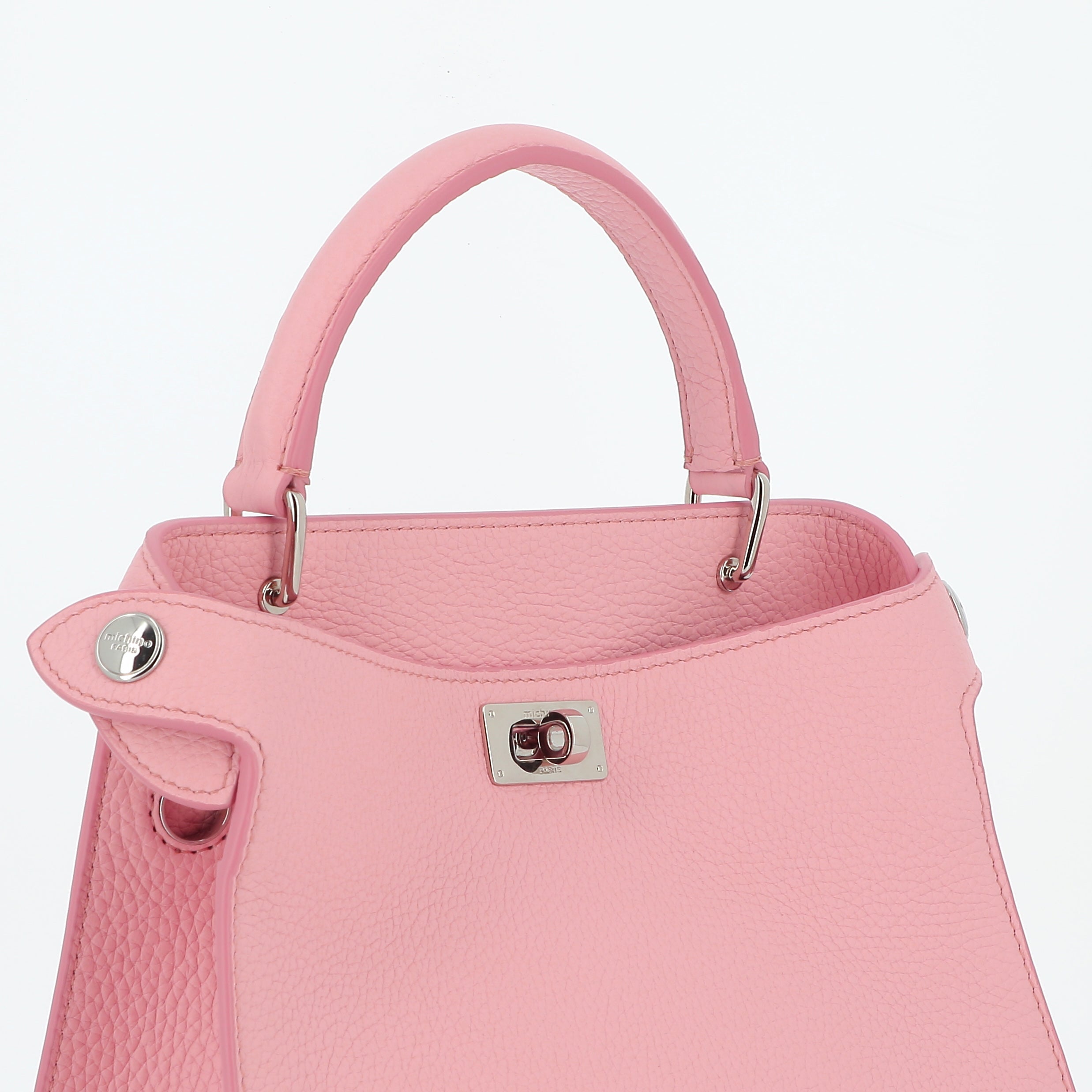 LEATHER HANDBAG LUTECE MINI LIGHT PINK
