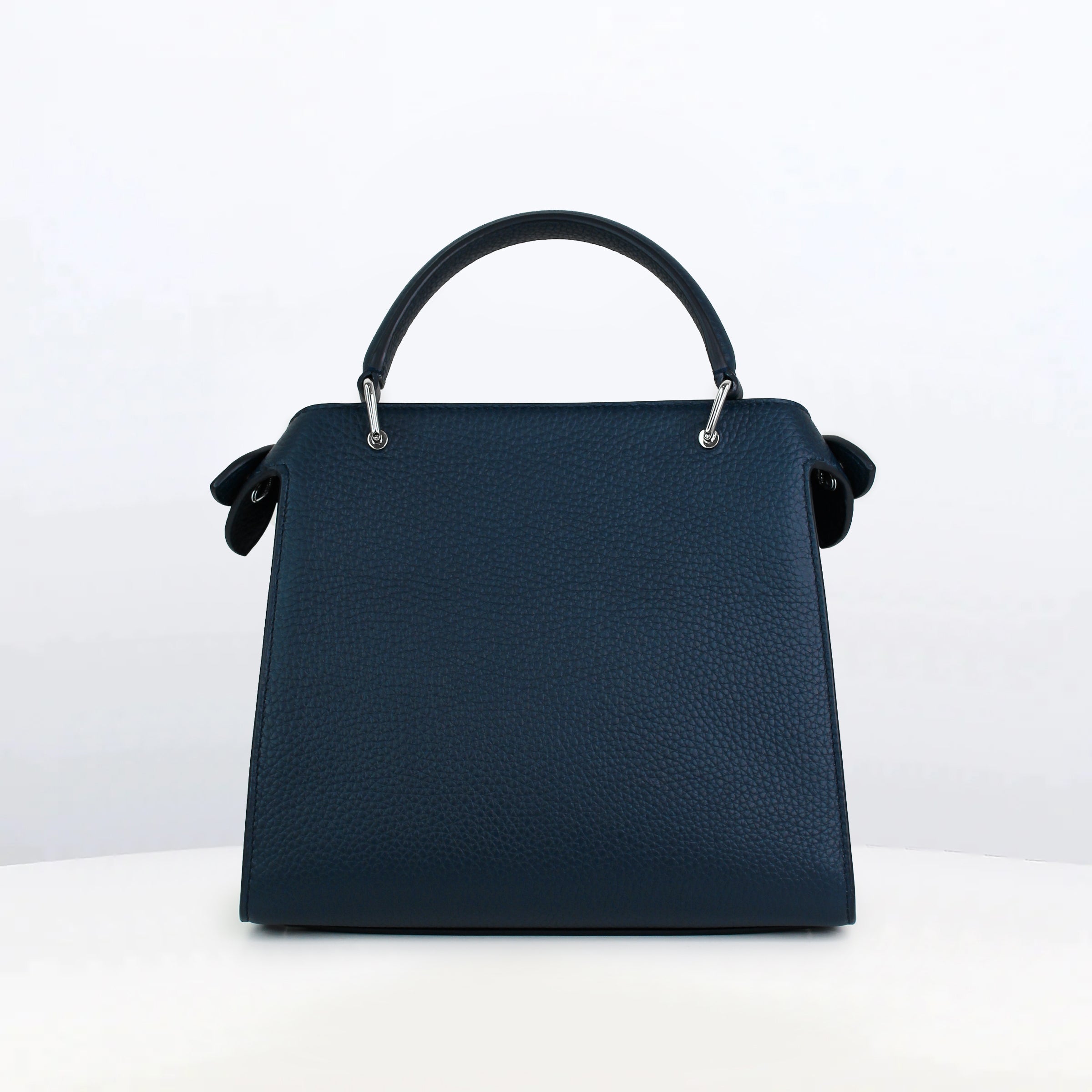 LEATHER HANDBAG LUTECE MINI NAVY
