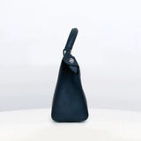 LEATHER HANDBAG LUTECE MINI NAVY