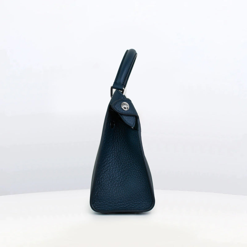 LEATHER HANDBAG LUTECE MINI NAVY