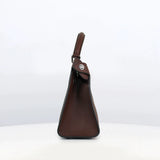 LEATHER HANDBAG LUTECE MINI PRUNE