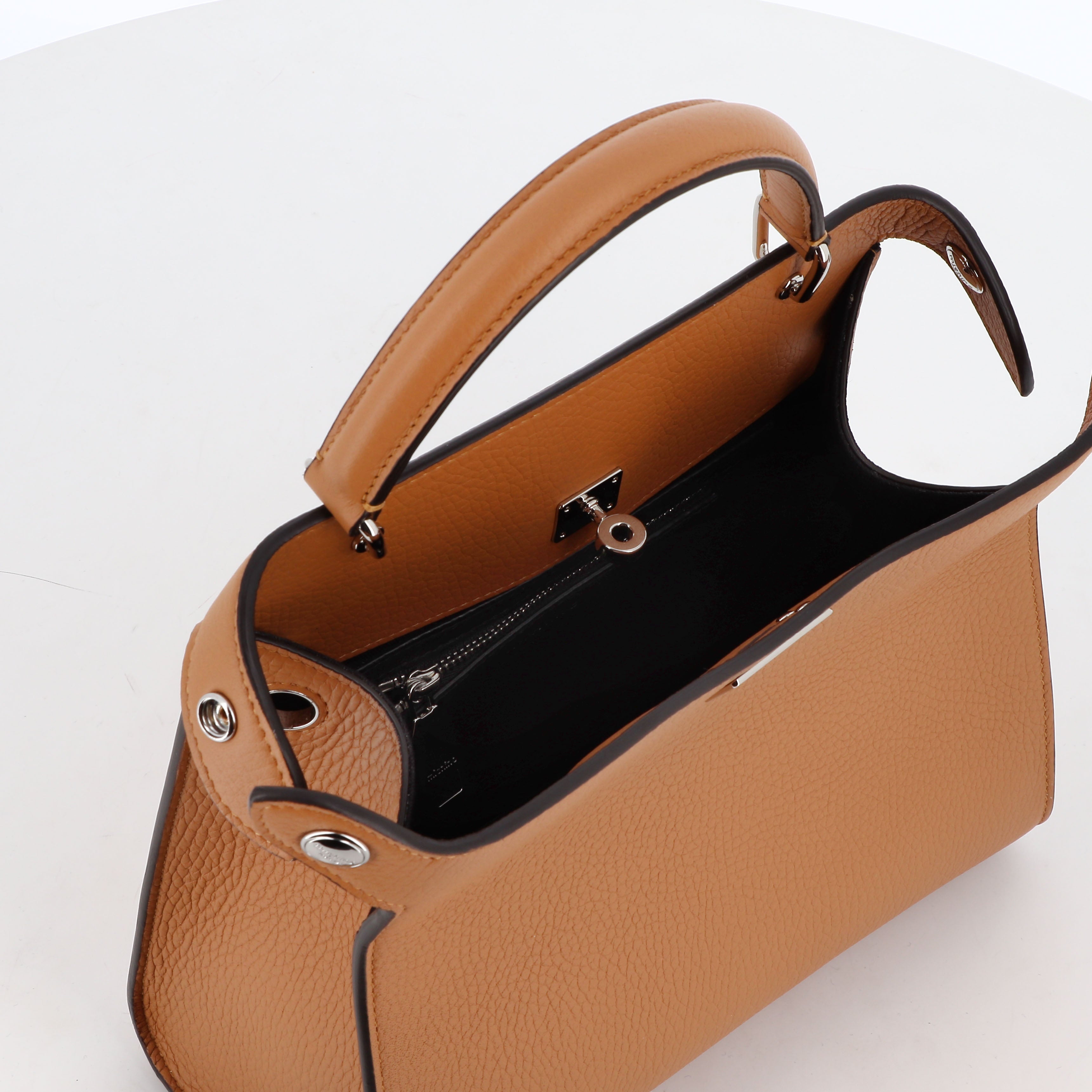 LEATHER HANDBAG LUTECE MINI CAMEL