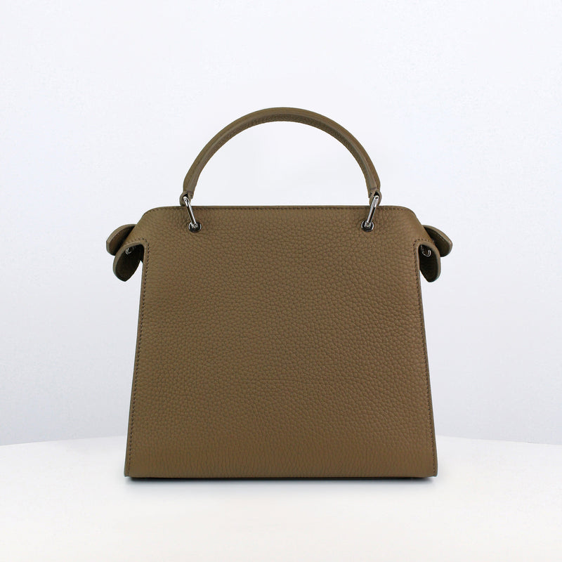 LEATHER HANDBAG LUTECE MINI TAUPE