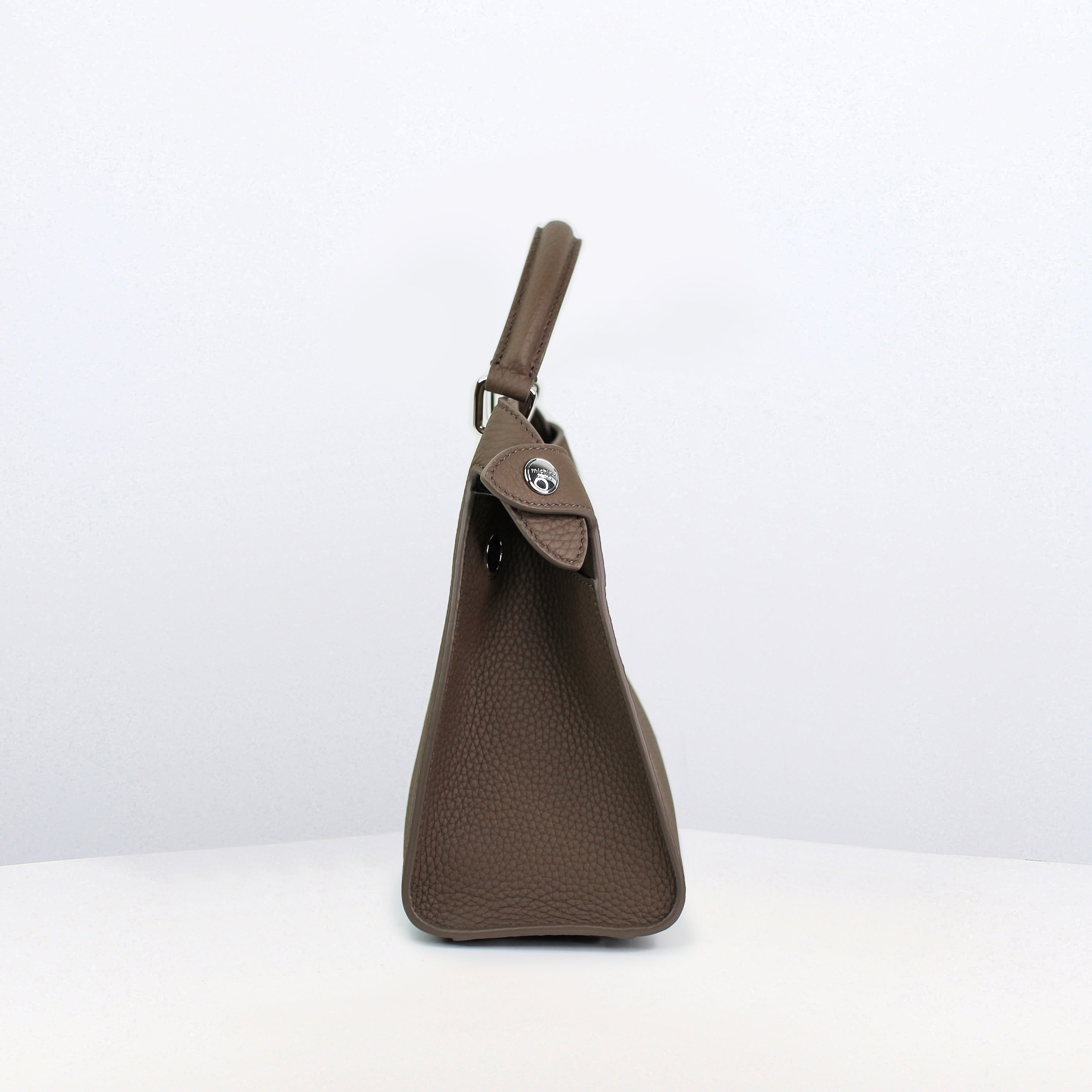 LEATHER HANDBAG LUTECE MINI TAUPE