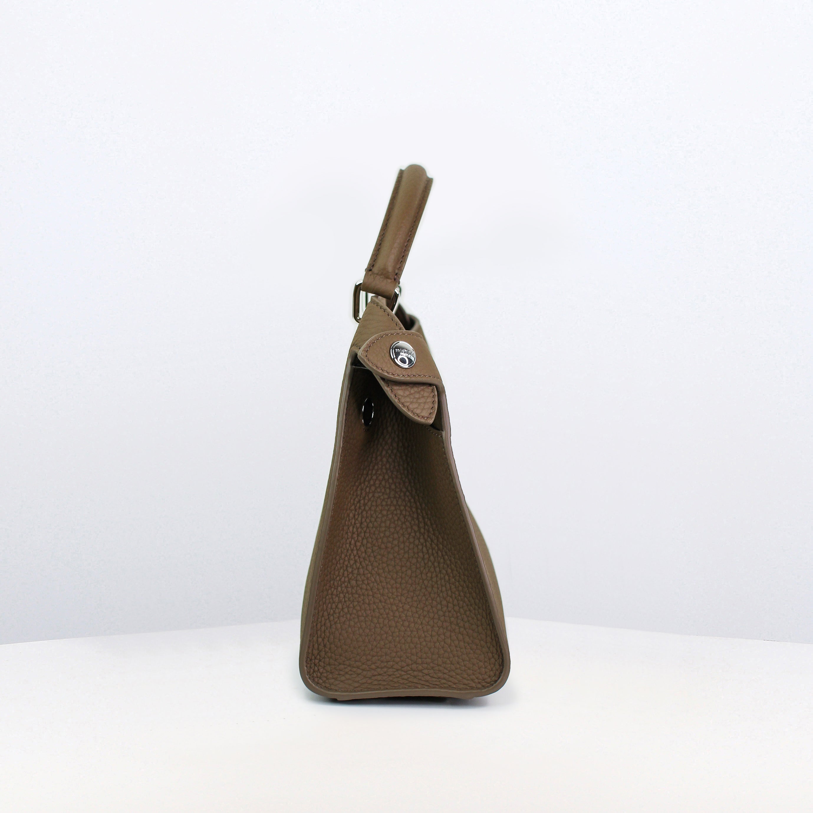 LEATHER HANDBAG LUTECE MINI TAUPE