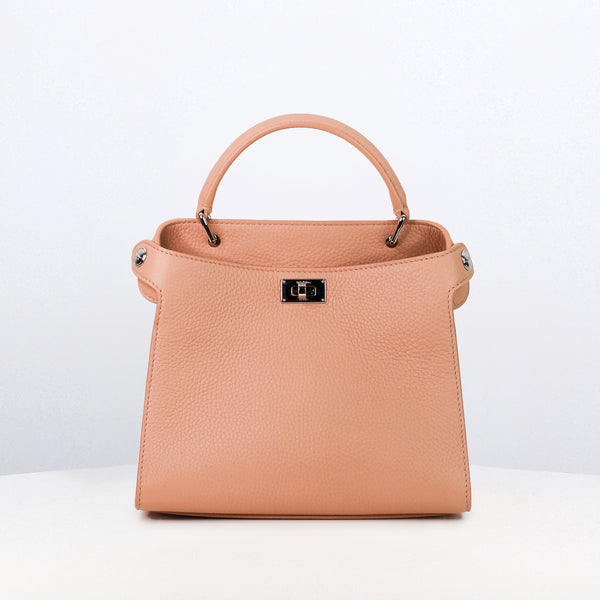 LEATHER HANDBAG LUTECE MINI TERRACOTTA