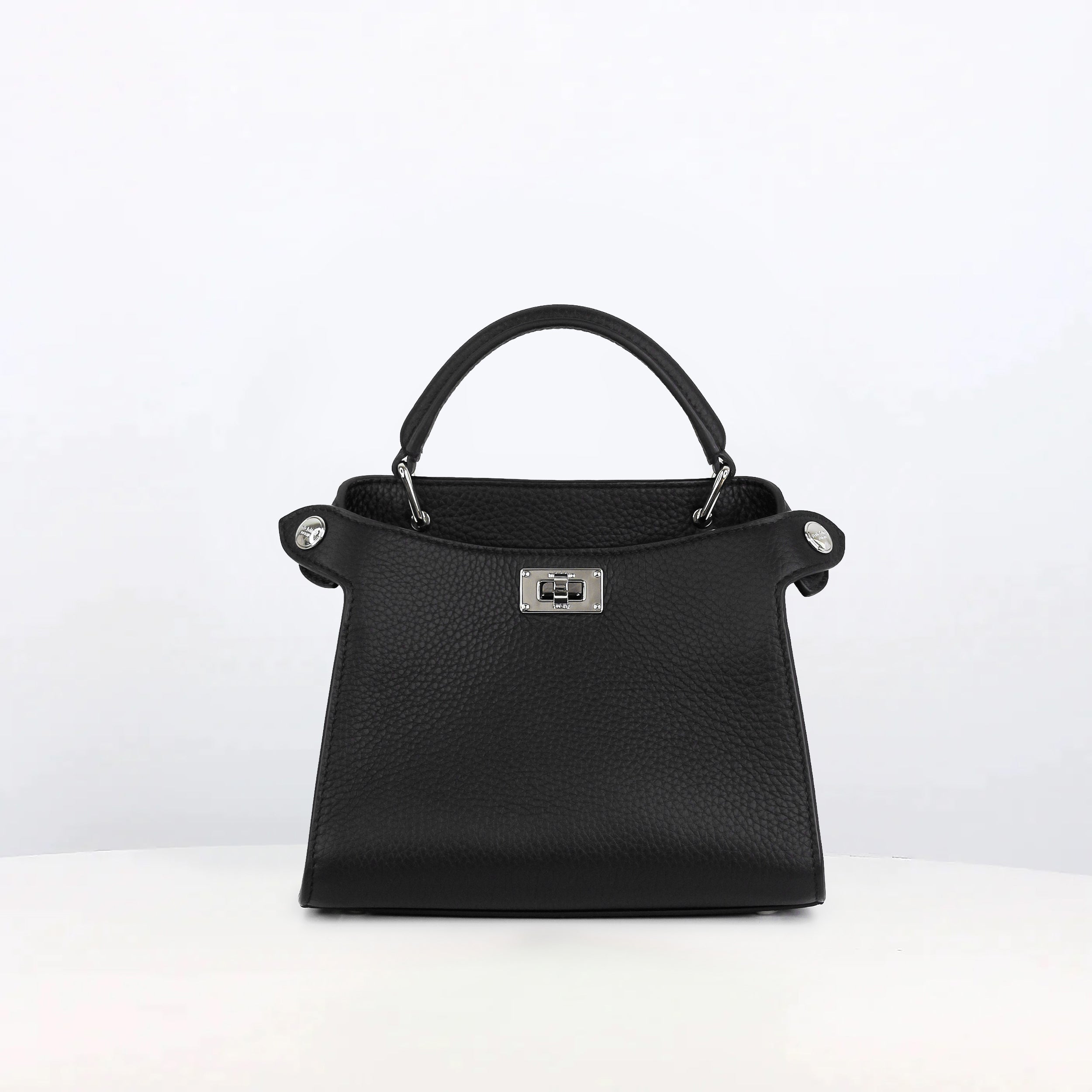 LEATHER HANDBAG LUTECE NANO BLACK