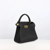LEATHER HANDBAG LUTECE NANO BLACK GOLD HARDWARE