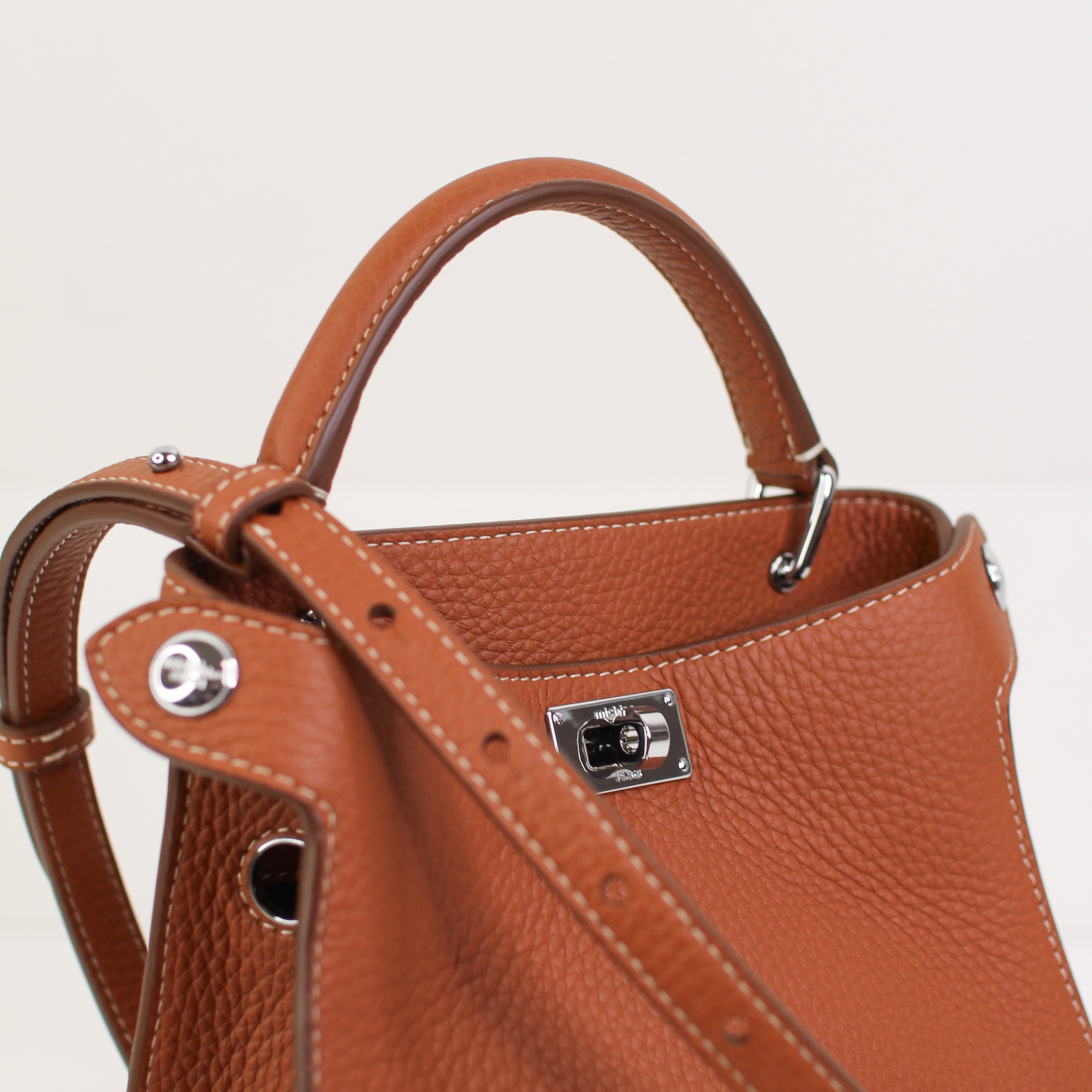 LEATHER HANDBAG LUTECE NANO GOLD