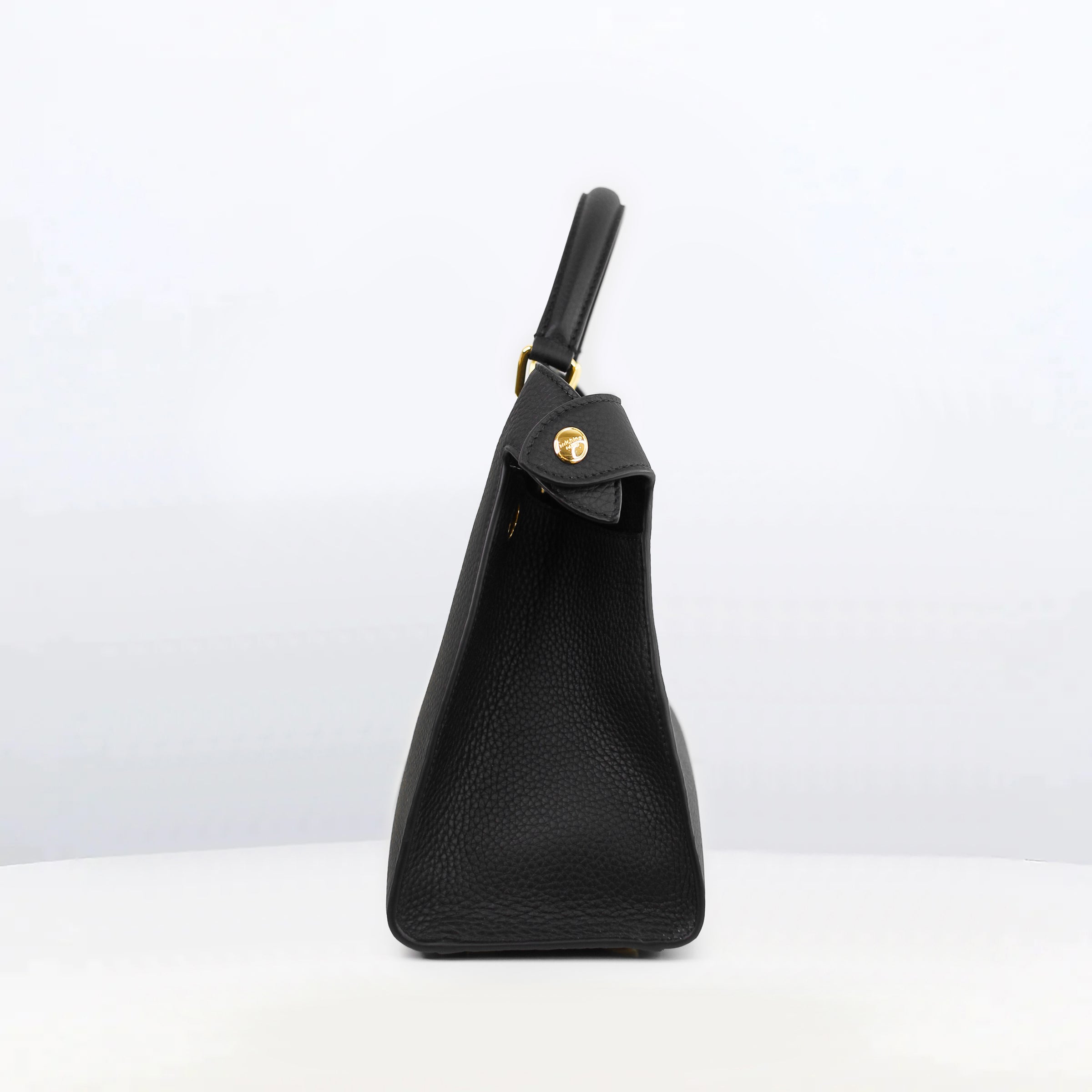 LEATHER HANDBAG LUTECE PM BLACK GOLD HARDWARE