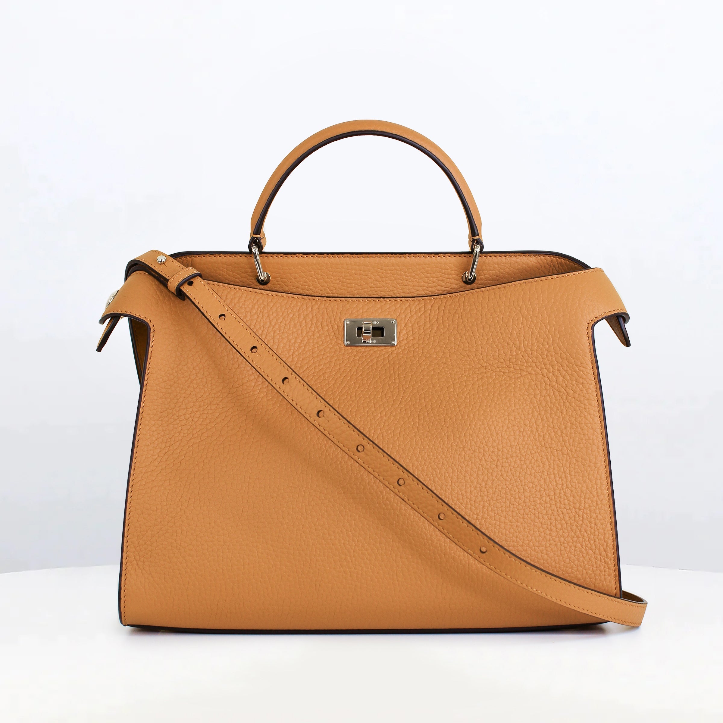 LEATHER HANDBAG LUTECE PM CAMEL