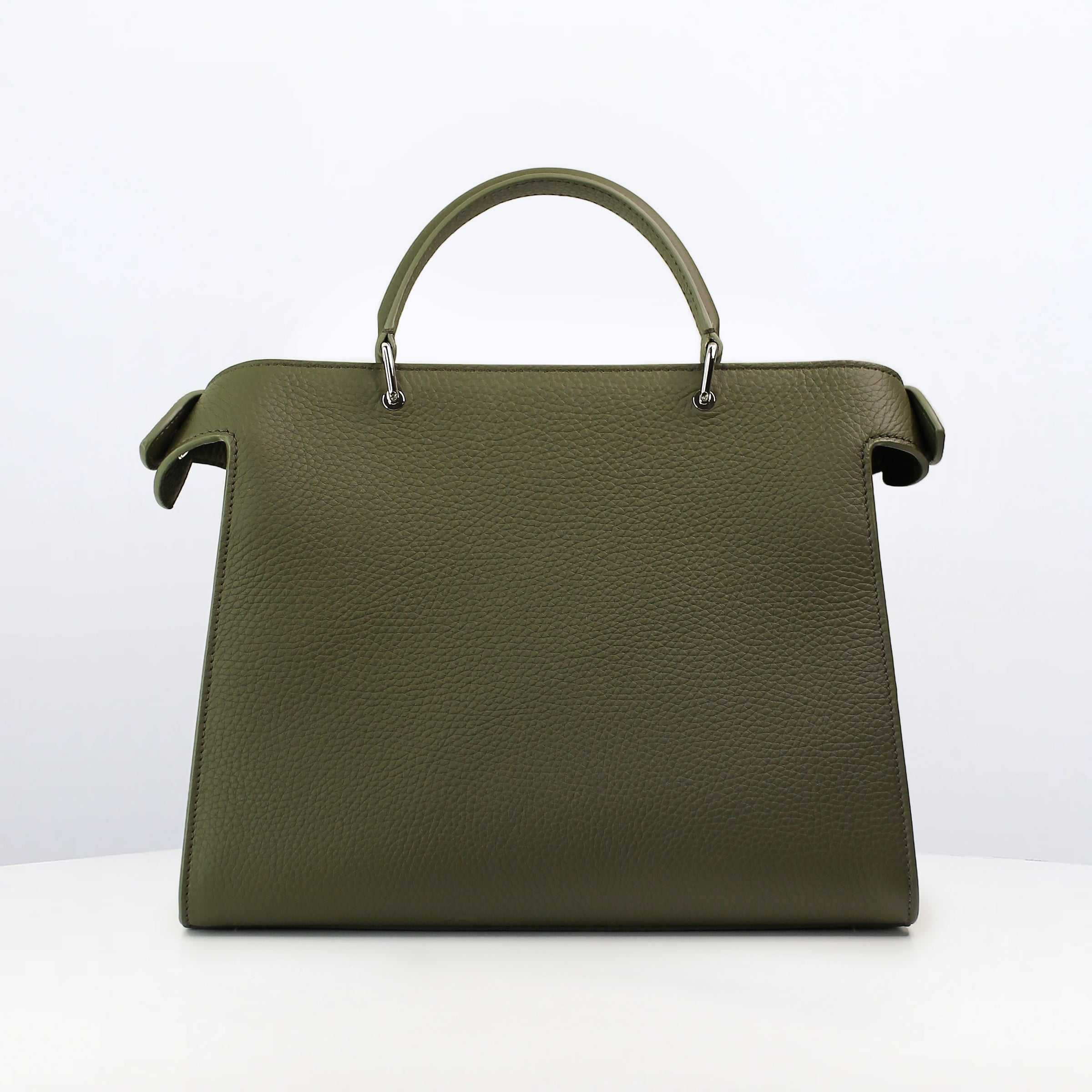 LEATHER HANDBAG LUTECE PM KHAKI