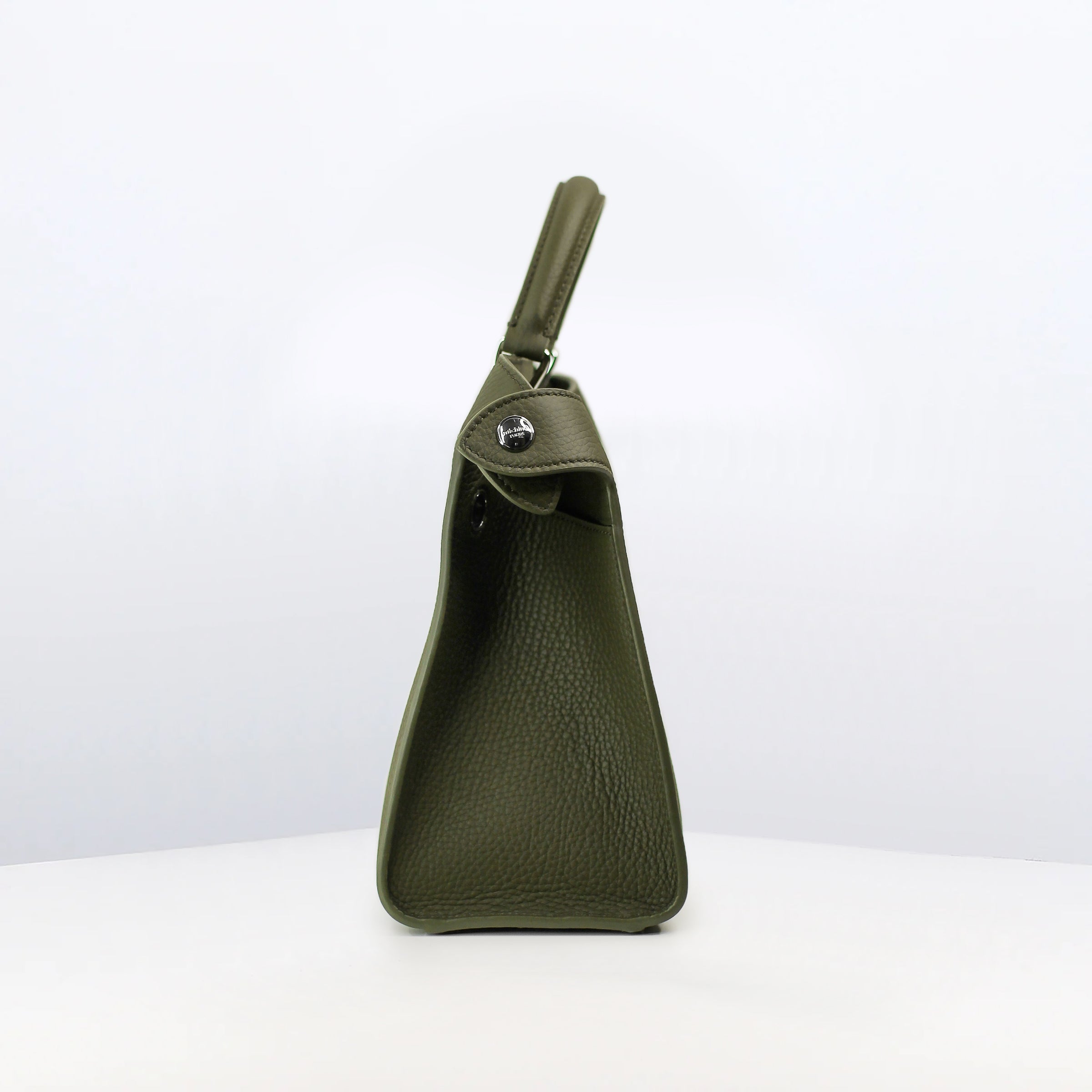 LEATHER HANDBAG LUTECE PM KHAKI