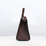 LEATHER HANDBAG LUTECE PM PRUNE