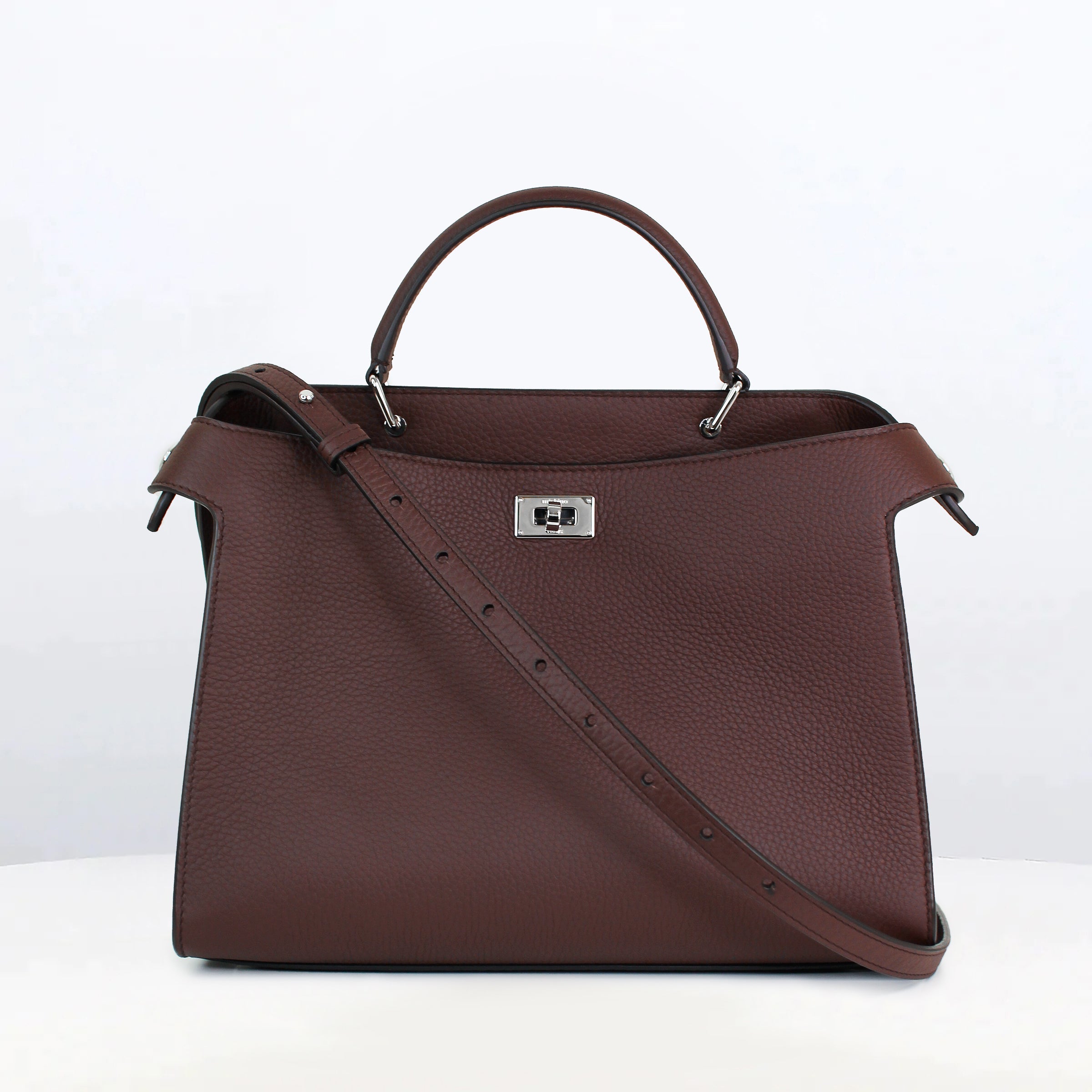 LEATHER HANDBAG LUTECE PM PRUNE