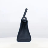 LEATHER HANDBAG LUTECE PM NAVY