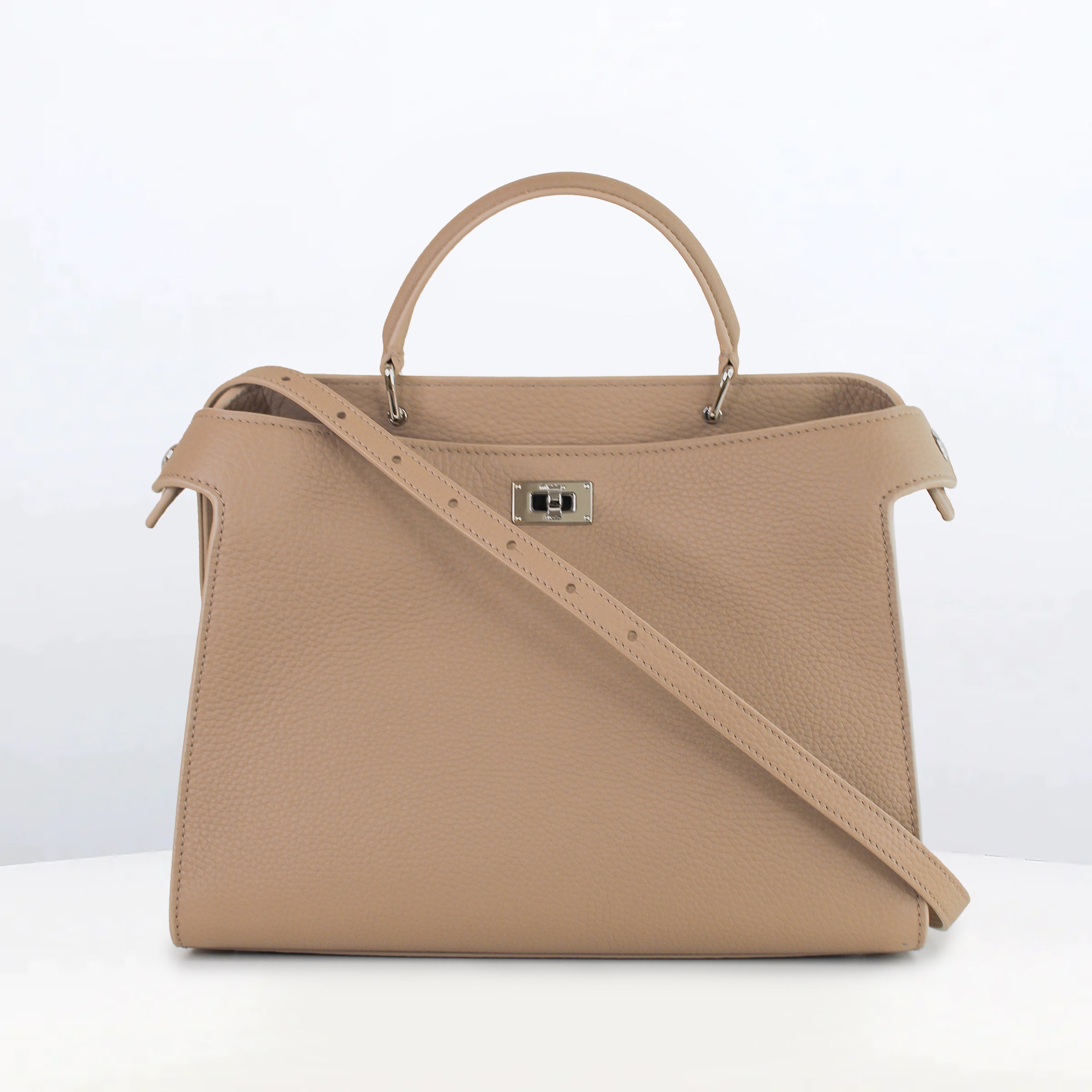 LEATHER HANDBAG LUTECE PM TOURTERELLE