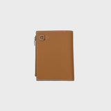 LEATHER BIFOLD ZIP WALLET GOLD