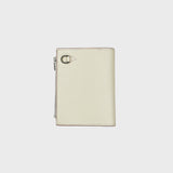 LEATHER BIFOLD ZIP WALLET IVORY