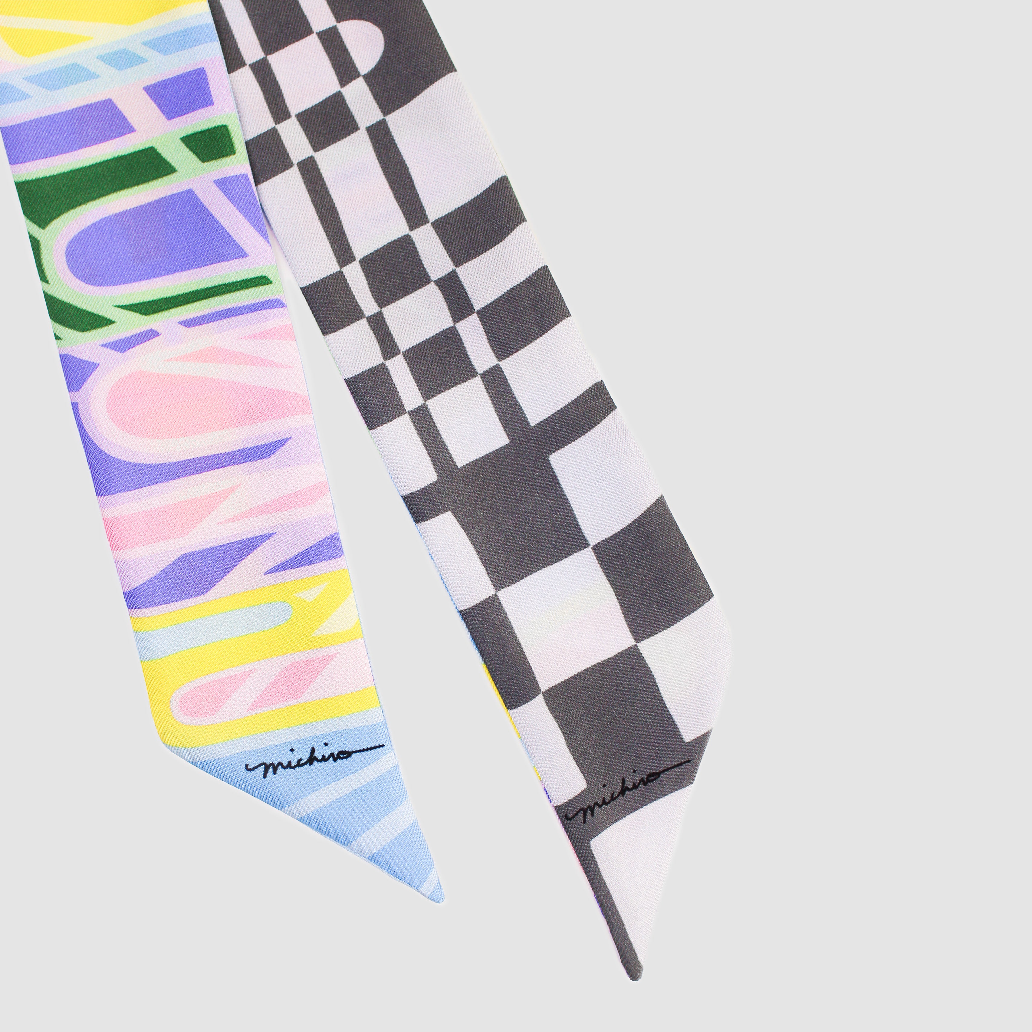 GIFT SET: PALAIS ROYAL MINI IVORY LEATHER HANDBAG & MICHII NEW YORK SILK SCARF