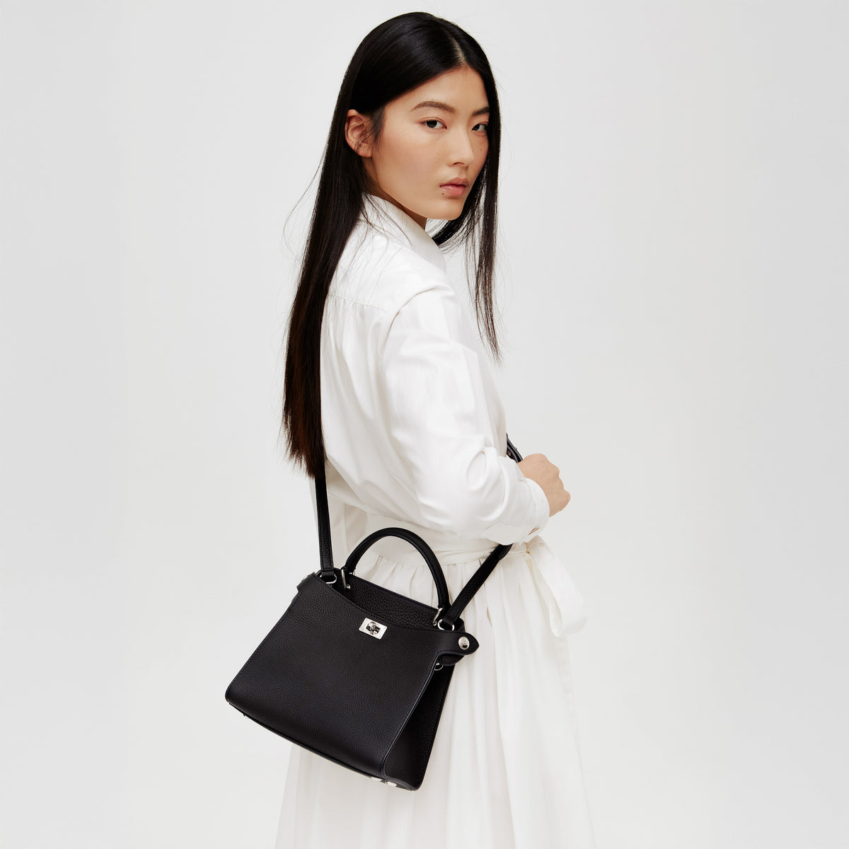 LEATHER HANDBAG LUTECE MINI BLACK