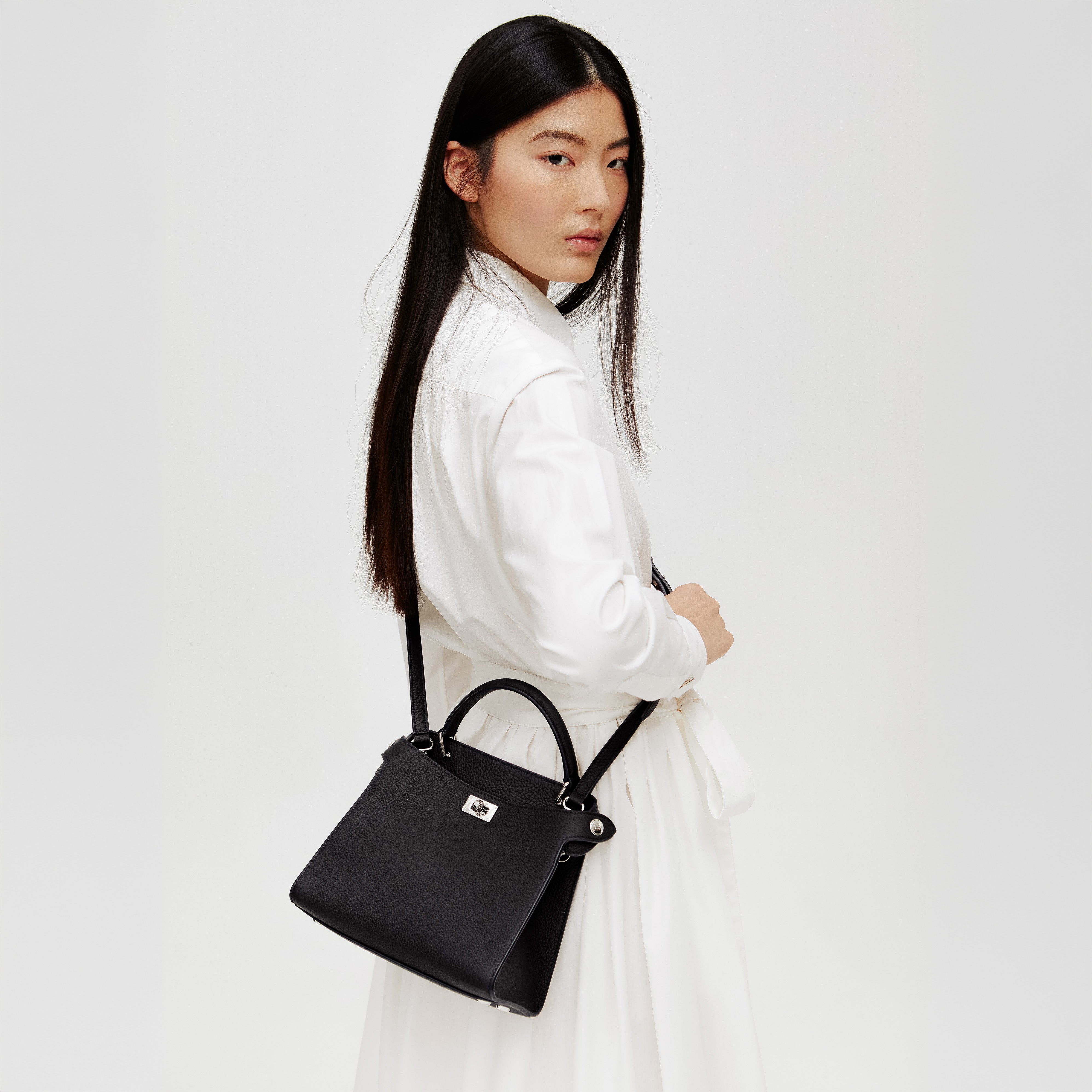 LEATHER HANDBAG LUTECE MINI BLACK