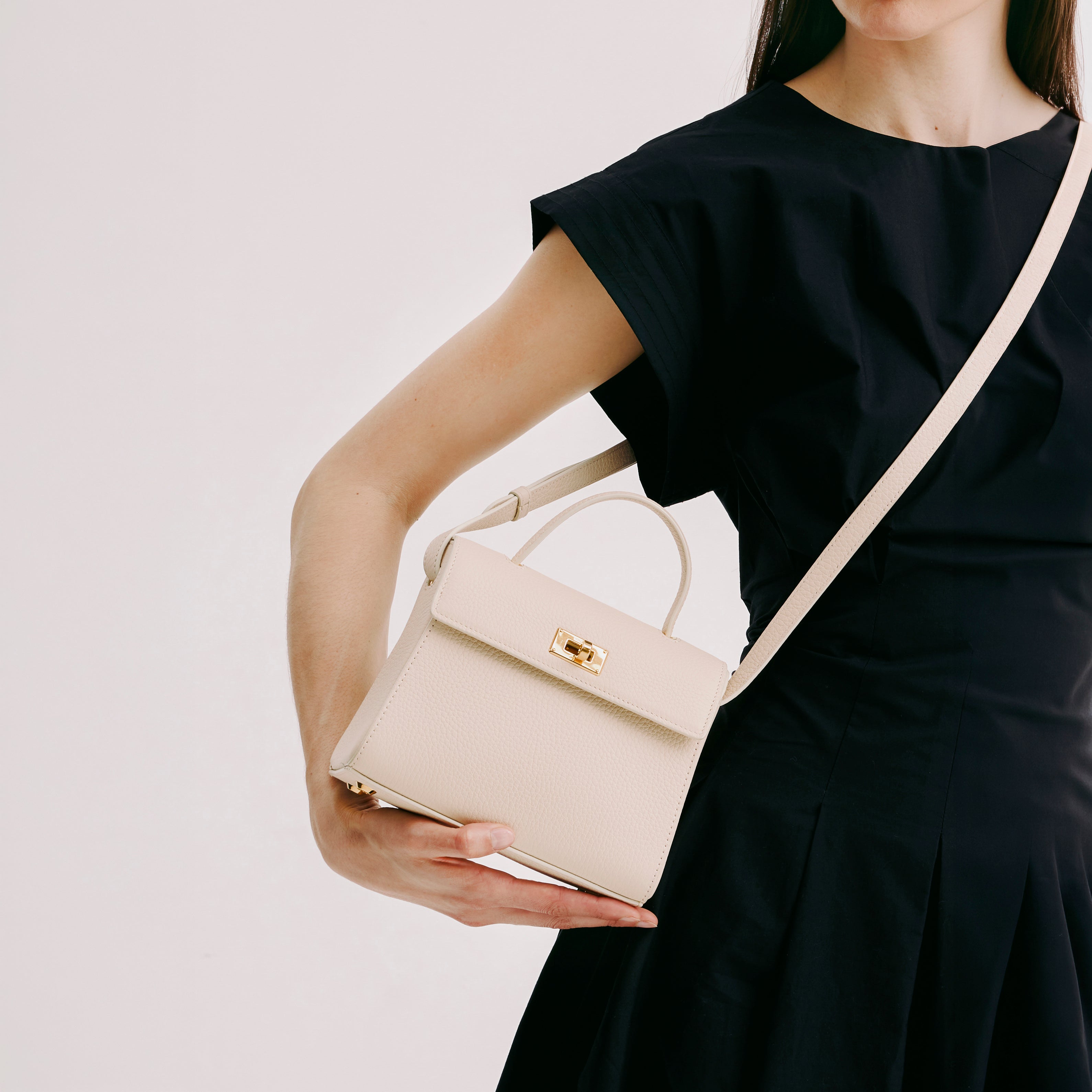 LEATHER HANDBAG PALAIS ROYAL MINI IVORY