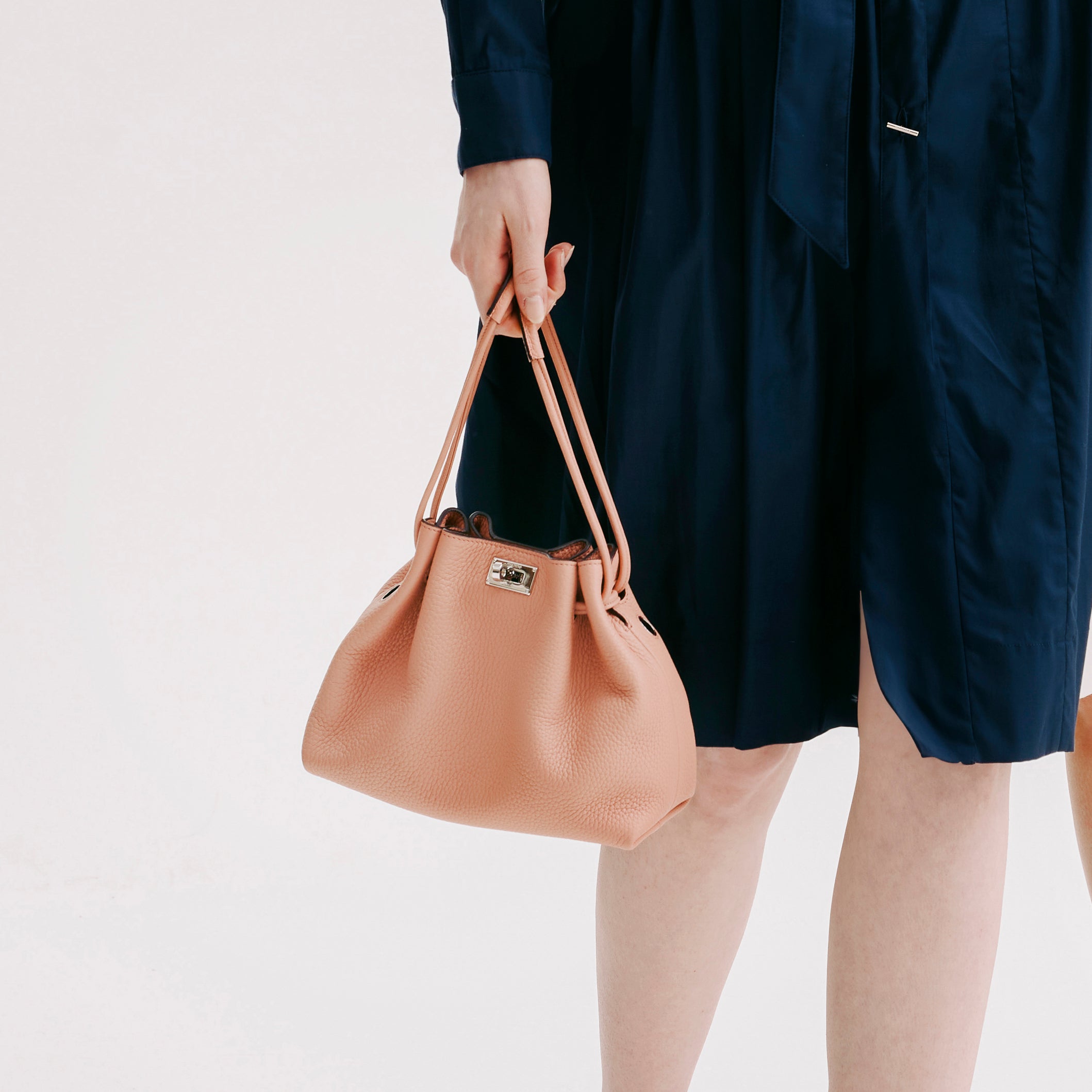 LEATHER DRAWSTRING BAG COLETTE MINI TERRACOTTA