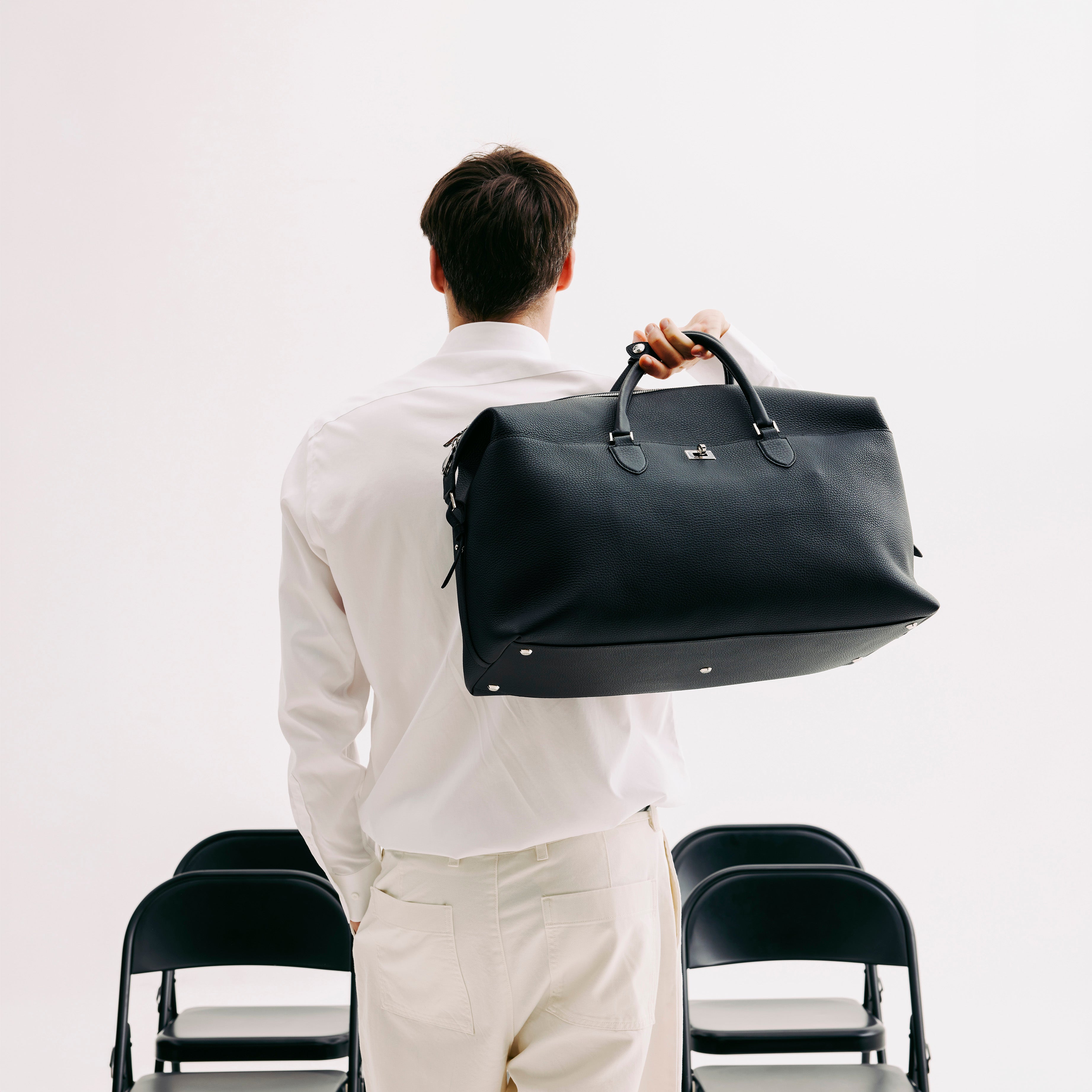 MONTPARNASSE DUFFLE LEATHER BAG BLACK