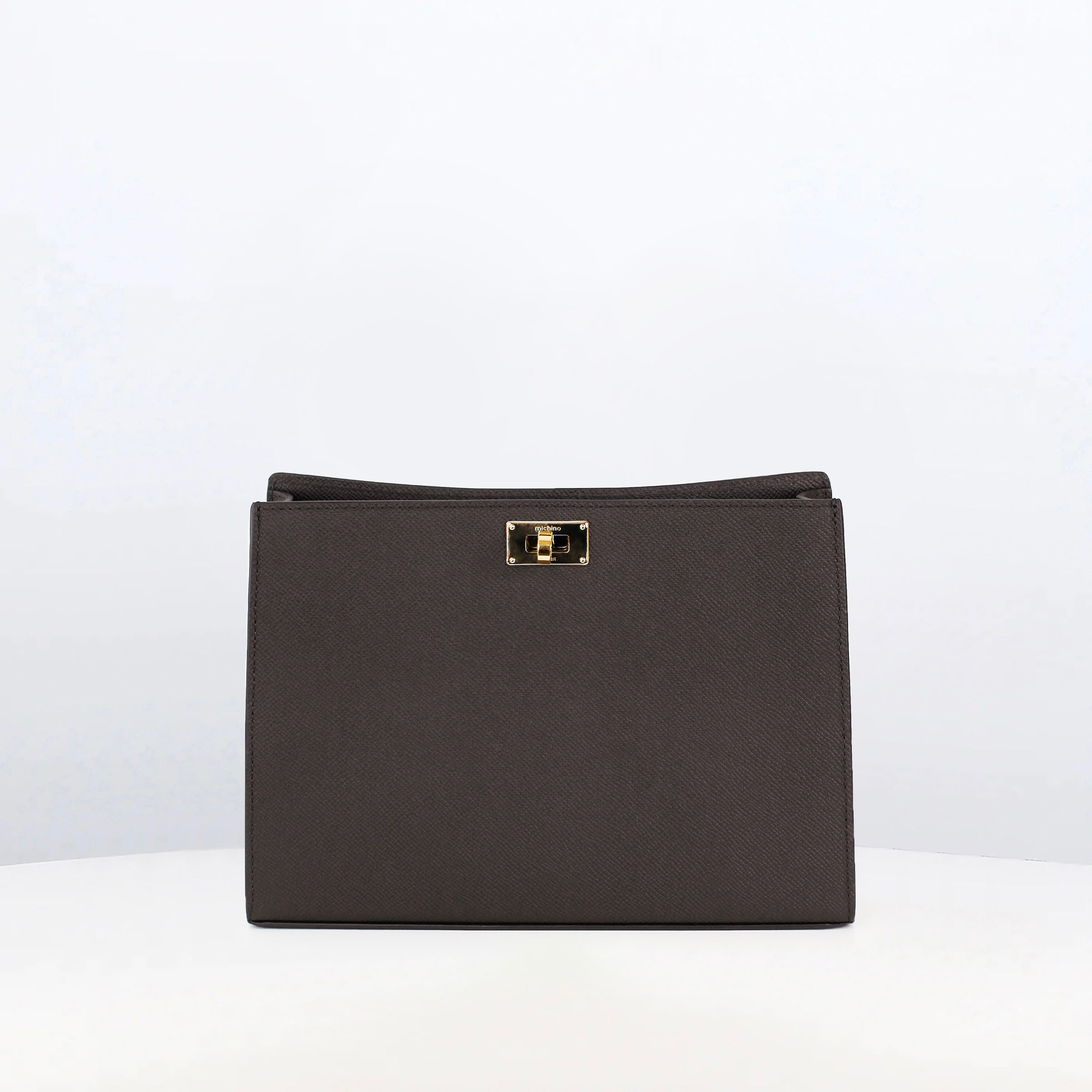 LEATHER POCHETTE MONTAIGNE CHARCOAL GREY
